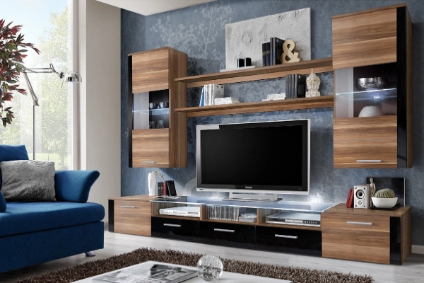 A tv unit with a hidden Dresser and tols of storage options